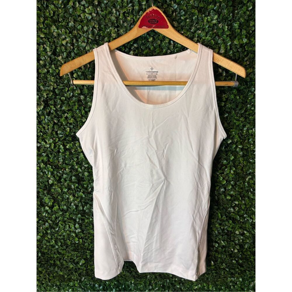 Tommie Copper Women's White Lower Back Support Tank Large NWOT